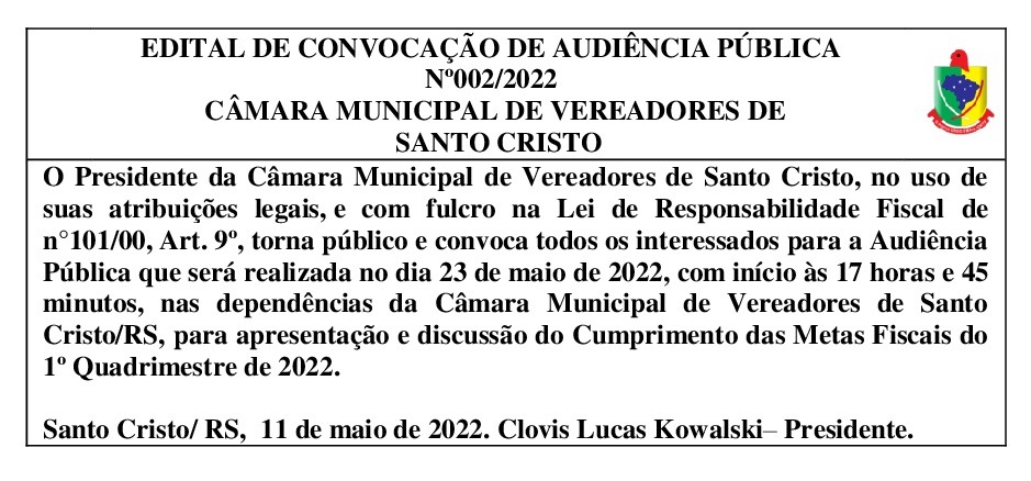 02ª Audiência Pública de 2022